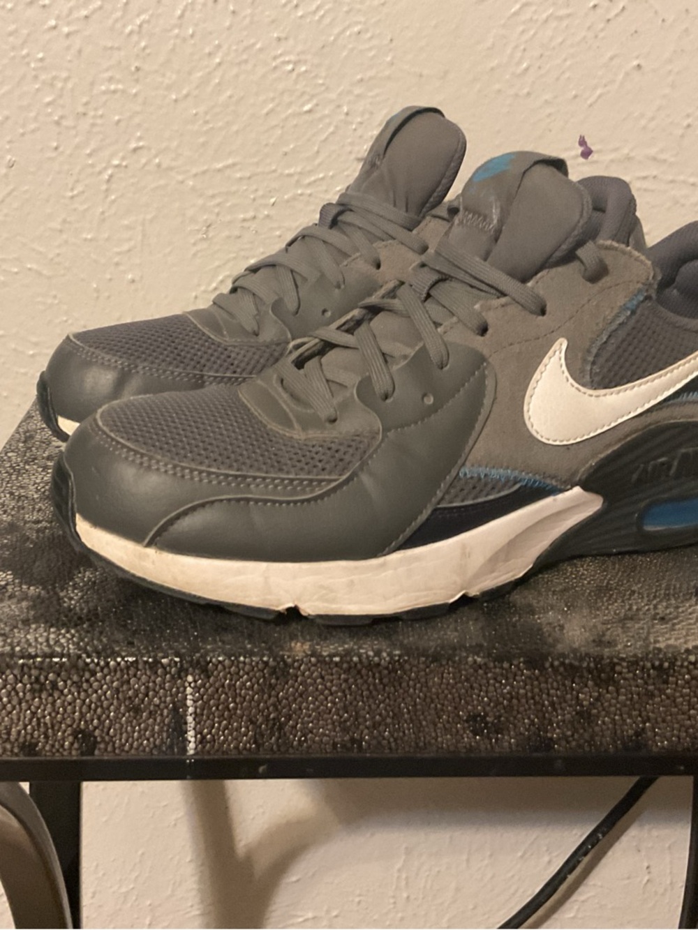 Nike Gray, White and Blue Retro Running Shoes